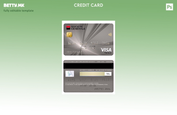 Модерен стил Србија Сосиете Женерал шаблон за банкарска виза платина картичка